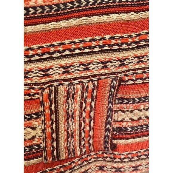 ELAN Open Front Cardigan Boho‎ Sweater Fair Isle Knit Long Sleeve Fringe Size S - Picture 5 of 10